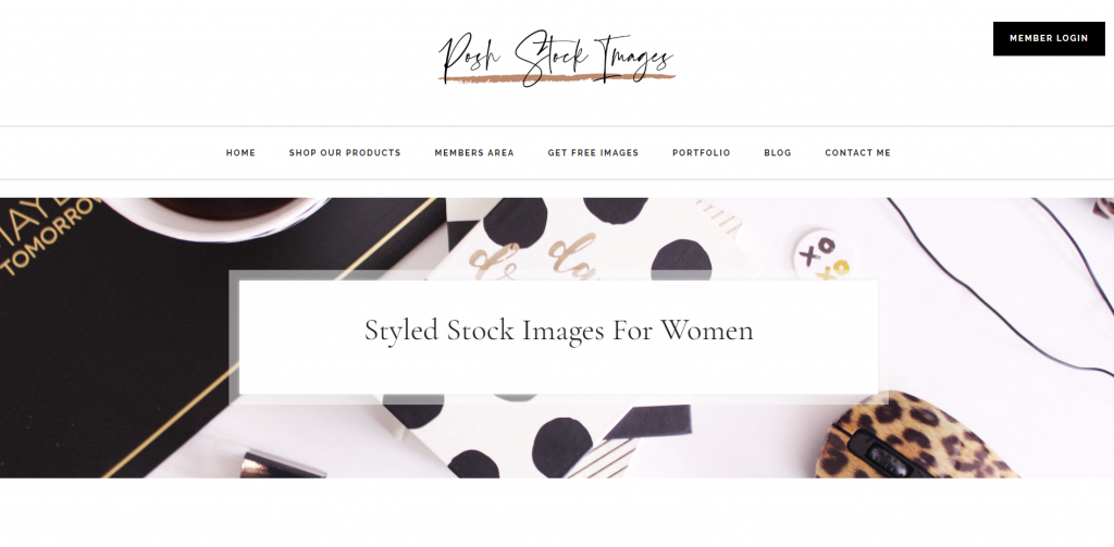 Website posh stock images home page